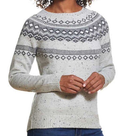 NWT - Weatherproof Vintage Ladies' Gray Fairisle Sweater - Size XL - Picture 1 of 7